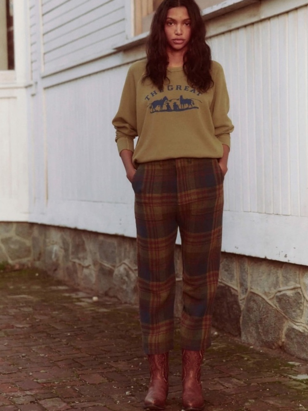 The Great. The Ranger Pant in Sequoia Plaid 100% Cotton